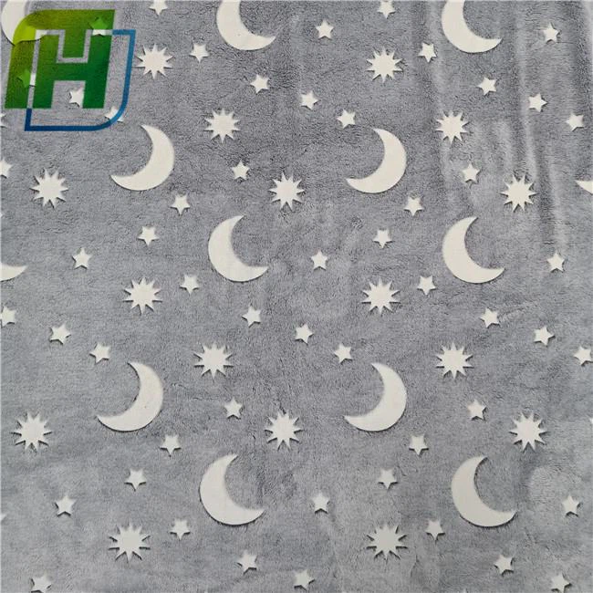moon design of Flannel fleece fabric  