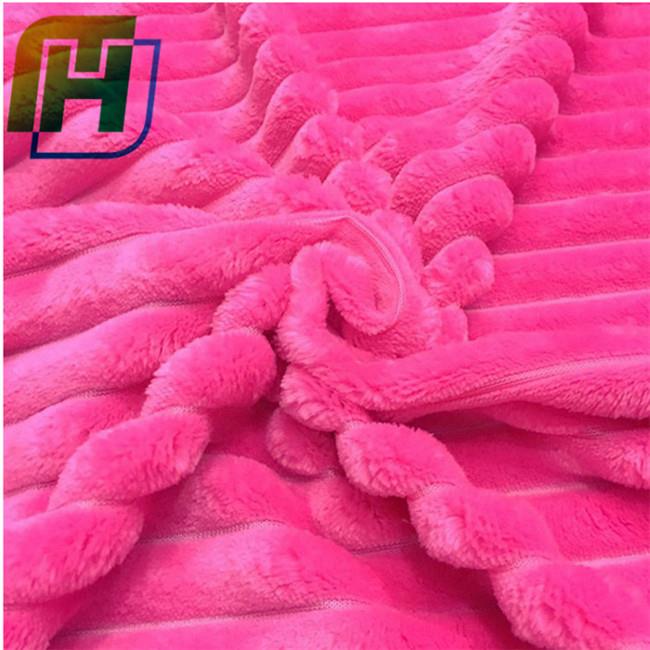 Minky stripe flannel plush fleece fabric