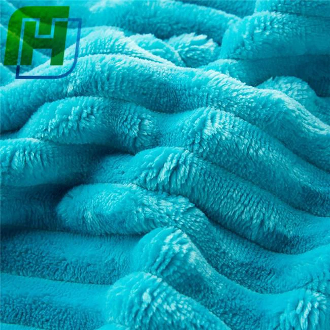 Stripe flannel fleece fabric