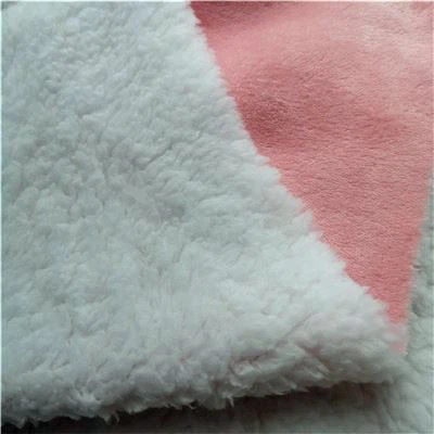 Bonded coral and sherpa fleece fabric (3) Bonded coral and sherpa fleece fabric (3)