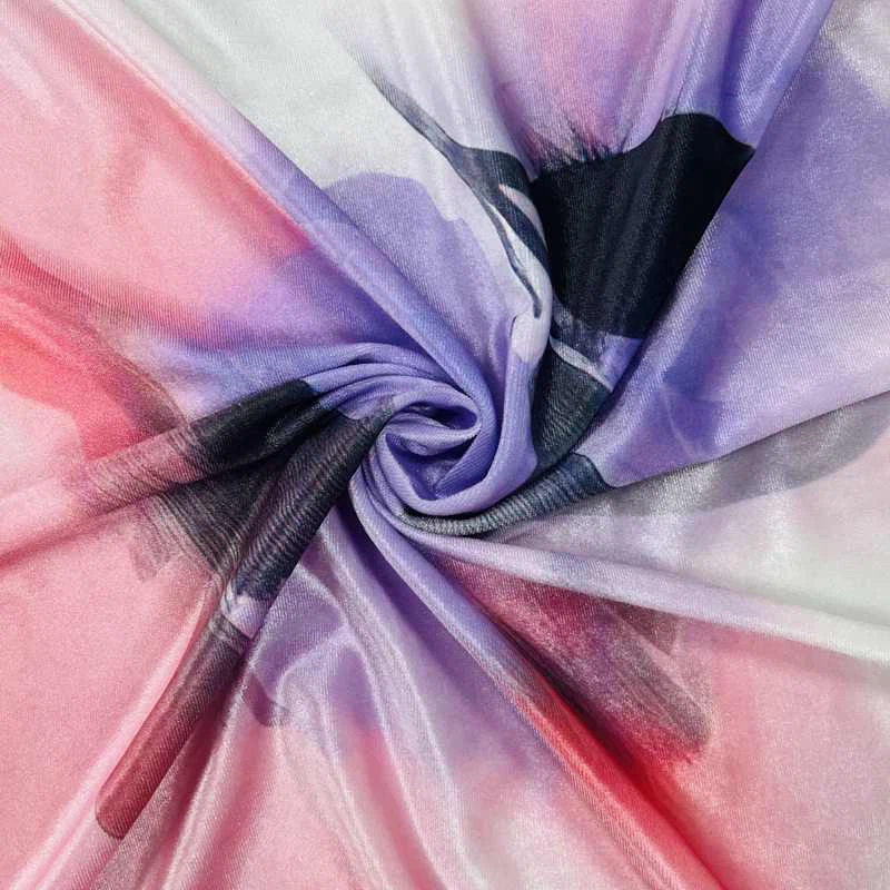 Printed stretch velvet fabric 1