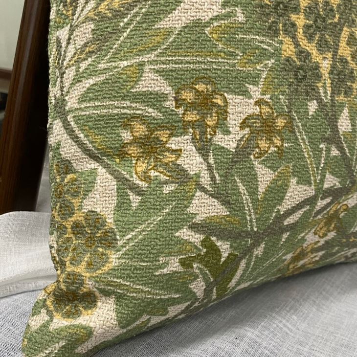 Leaf Printed Linen Cushion