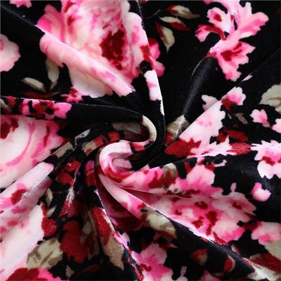 Floral Stretch Velvet Fabric