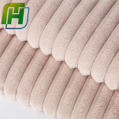Light Camel Stripe Plush Fleece