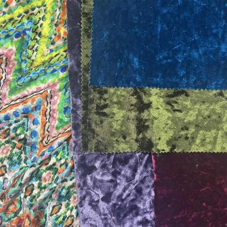 Print Stretch Velvet Fabric