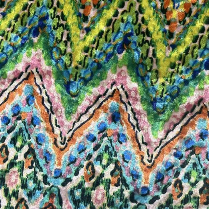 Print Stretch Velvet Fabric