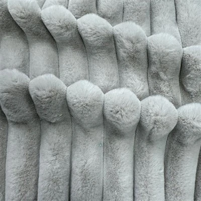 100%polyester Striped Rabbit Faux Fur Fabric